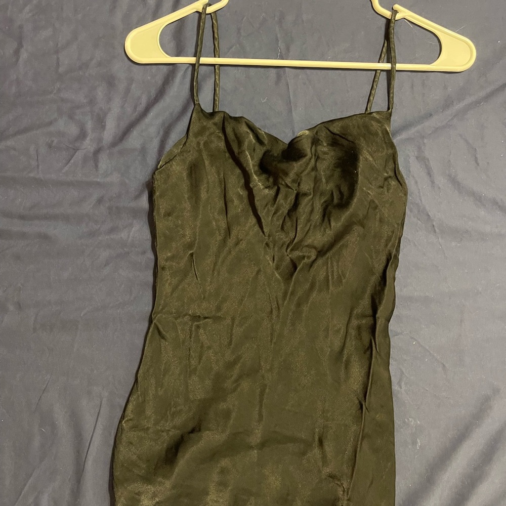 Black silky fitted Zara blouse